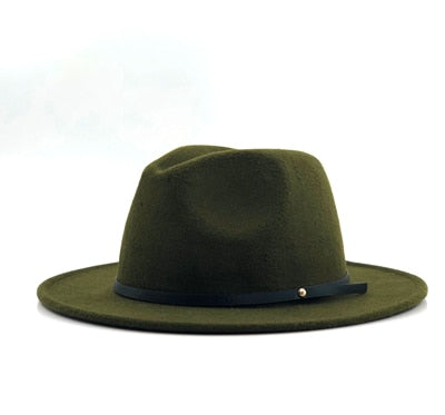 Wool Fedora Hat Hawkins Felt Cap Wide Brim