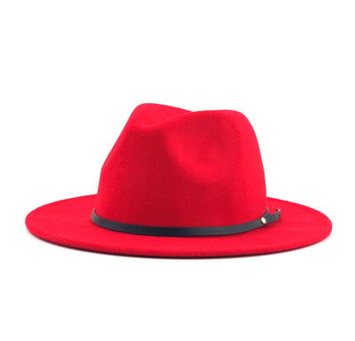Wool Fedora Hat Hawkins Felt Cap Wide Brim