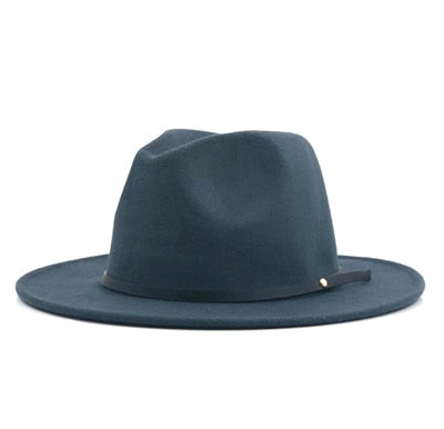Wool Fedora Hat Hawkins Felt Cap Wide Brim