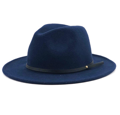 Wool Fedora Hat Hawkins Felt Cap Wide Brim