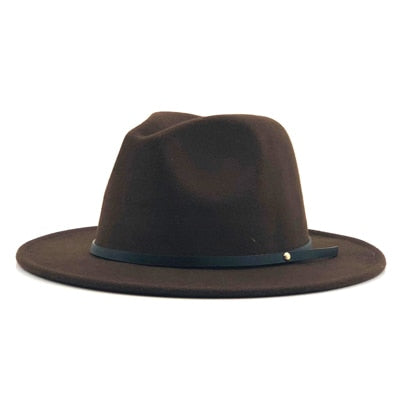 Wool Fedora Hat Hawkins Felt Cap Wide Brim
