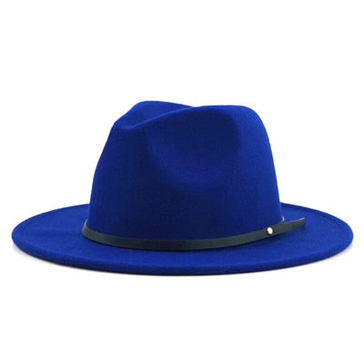 Wool Fedora Hat Hawkins Felt Cap Wide Brim