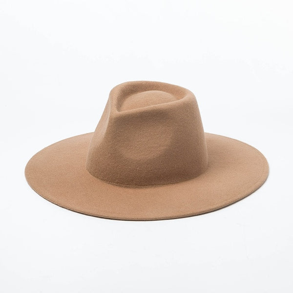 British Style winter wool solid Classic fedoras cap men women panama