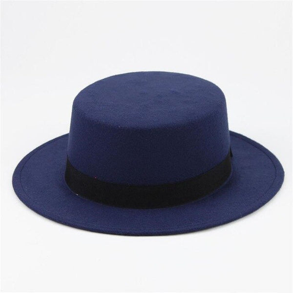 solid brimmed hat Travel cap Fedoras jazz hat