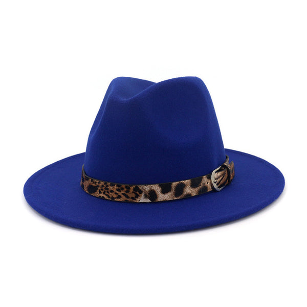 Fedora Hat for Men Women Leopard Grain Leather