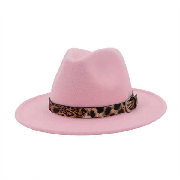 Fedora Hat for Men Women Leopard Grain Leather
