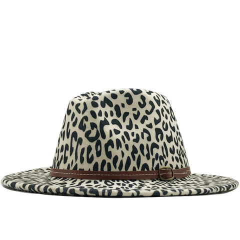 New Women Men Wool Fedora Hat With Leather Ribbon