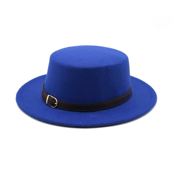 Top hat Imitation Woolen Felt Fedora Hats Belt buckle