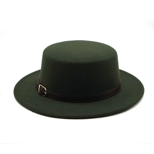 Top hat Imitation Woolen Felt Fedora Hats Belt buckle