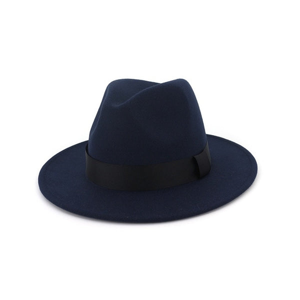 New Vintage Fedora Men Wool Wide Brim