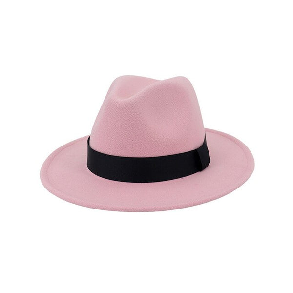 New Vintage Fedora Men Wool Wide Brim