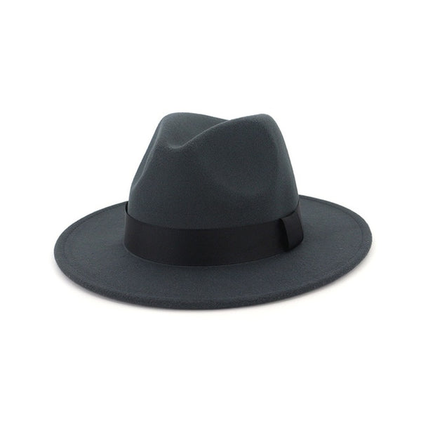 New Vintage Fedora Men Wool Wide Brim