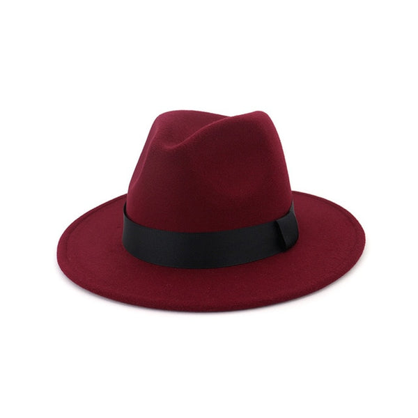 New Vintage Fedora Men Wool Wide Brim
