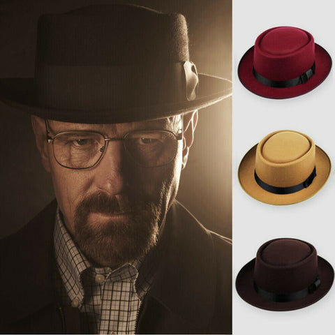 Unisex Classic Fe Pork Pie Hat Church Trilby Jazz Cap Gentleman Fe Cap