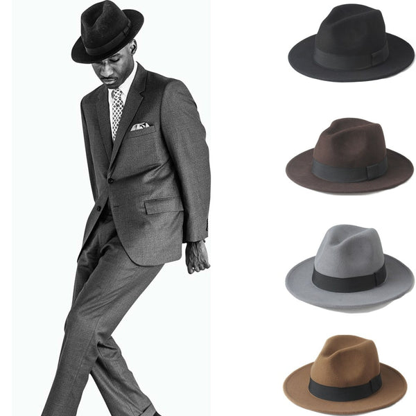 Felt Trilby Fedora Hat For Gentleman