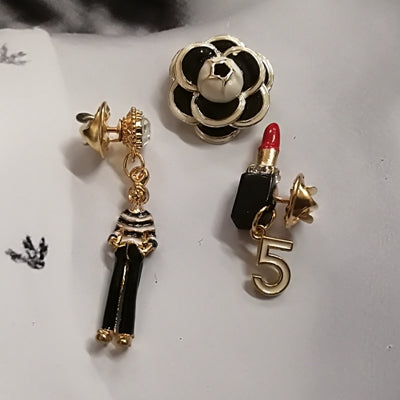 Luxury  pearl brooch jewelry flowers Lapel Pins No 5 pearls Brooches