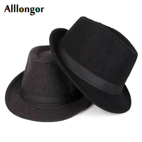 Short Brim Felt Fedoras Hat Men Black Red panama
