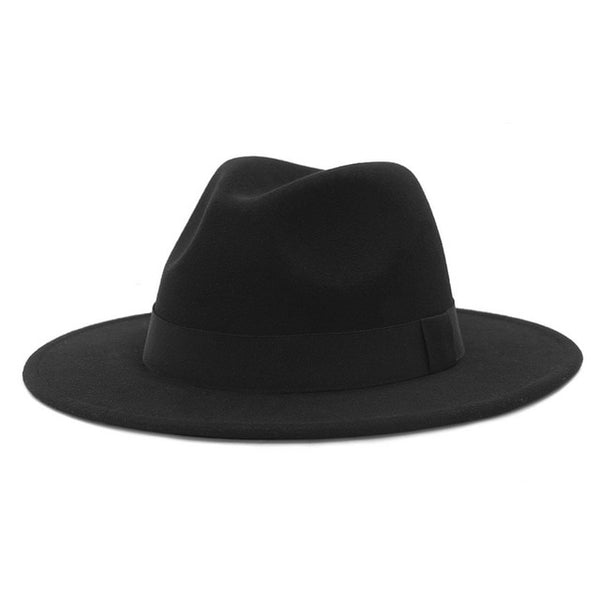 New Wide Brim White Fedora Hat For Women