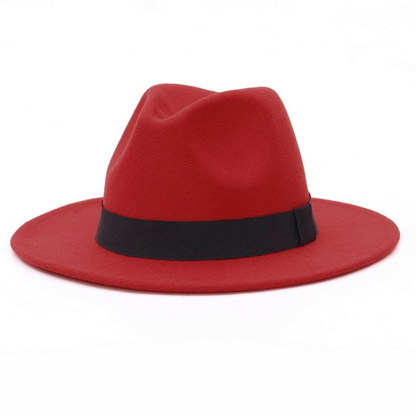New Wide Brim White Fedora Hat For Women