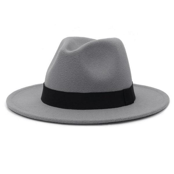 New Wide Brim White Fedora Hat For Women