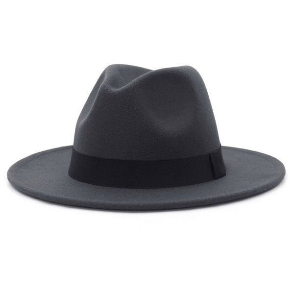 New Wide Brim White Fedora Hat For Women