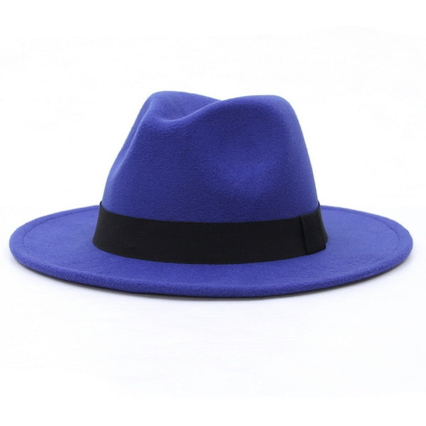 New Wide Brim White Fedora Hat For Women