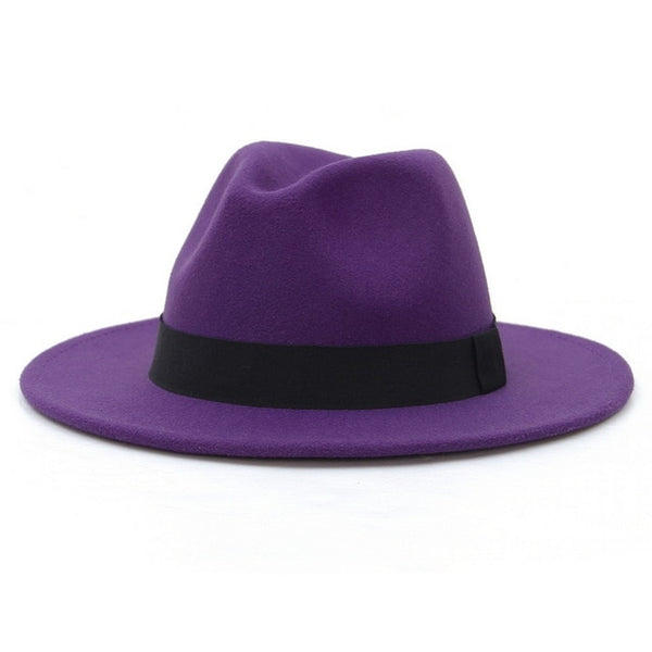 New Wide Brim White Fedora Hat For Women