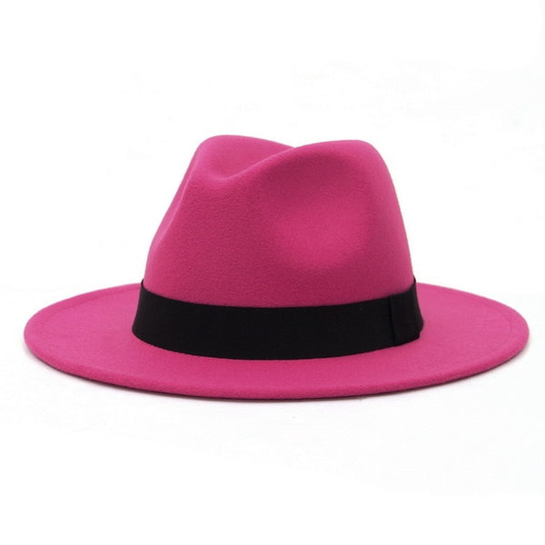 New Wide Brim White Fedora Hat For Women