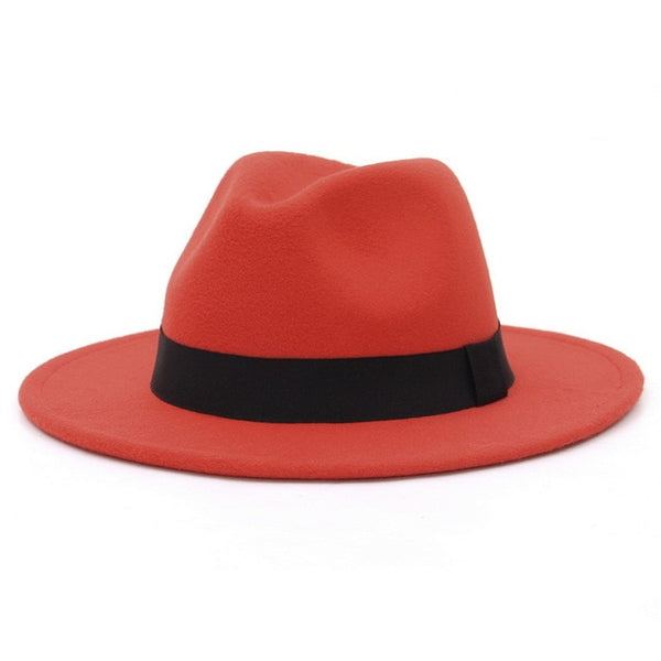 New Wide Brim White Fedora Hat For Women