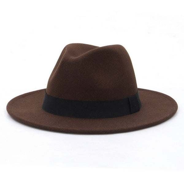 New Wide Brim White Fedora Hat For Women