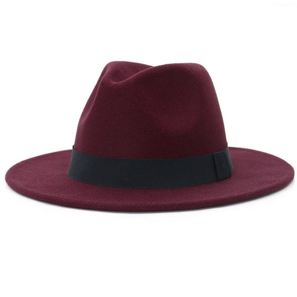 New Wide Brim White Fedora Hat For Women