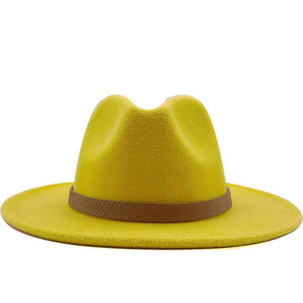 Brim Wool Felt Fedora Hats Panama Style