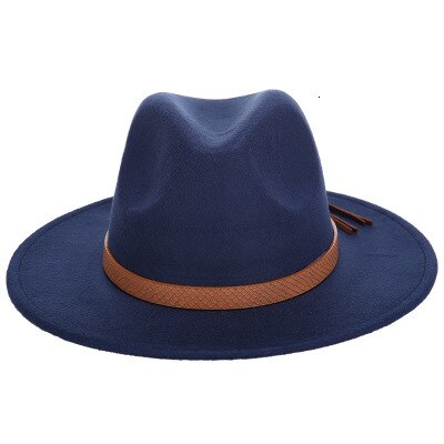 Brim Wool Felt Fedora Hats Panama Style
