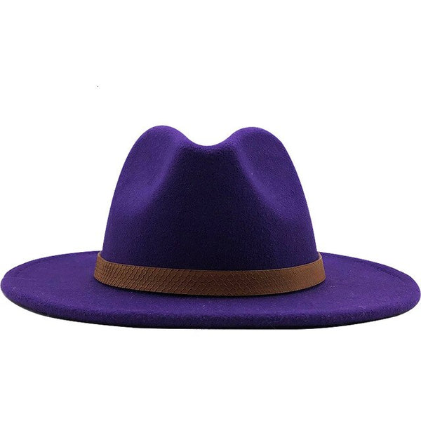 Brim Wool Felt Fedora Hats Panama Style