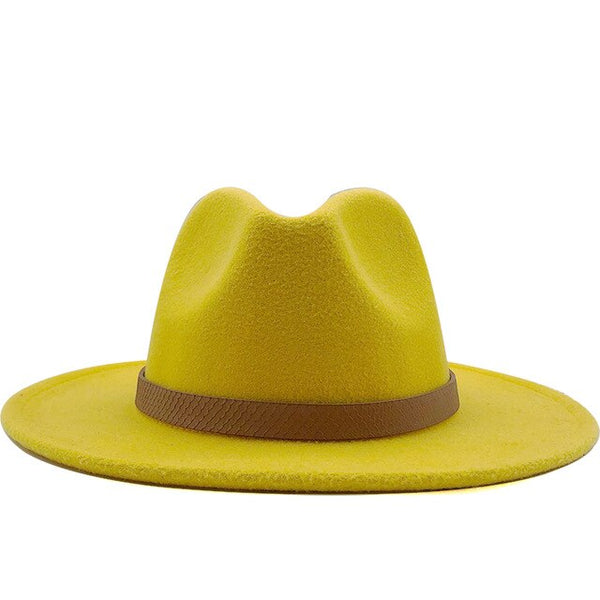 Brim Wool Felt Fedora Hats Panama Style