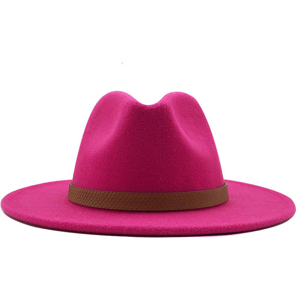 Brim Wool Felt Fedora Hats Panama Style