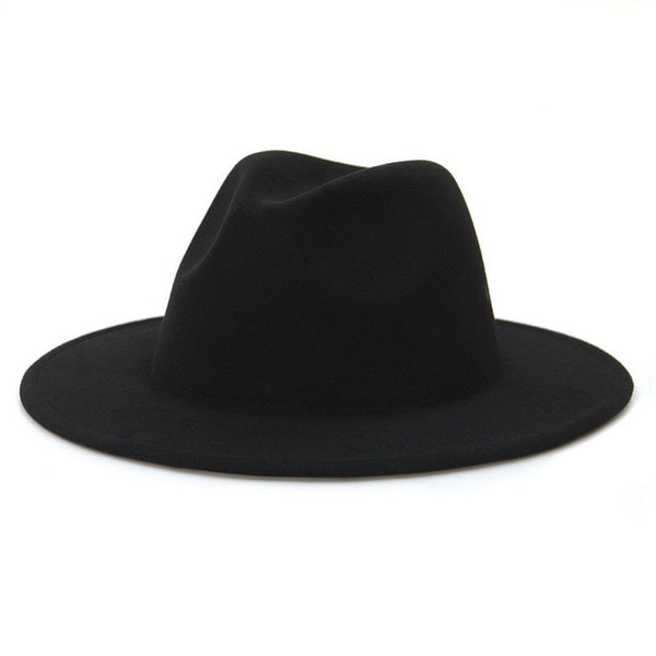 Brim Fedora Hat For Women Solid Color