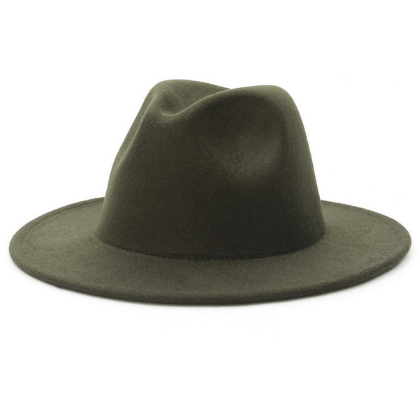 Brim Fedora Hat For Women Solid Color