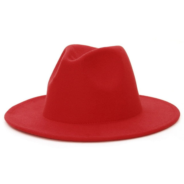 Brim Fedora Hat For Women Solid Color