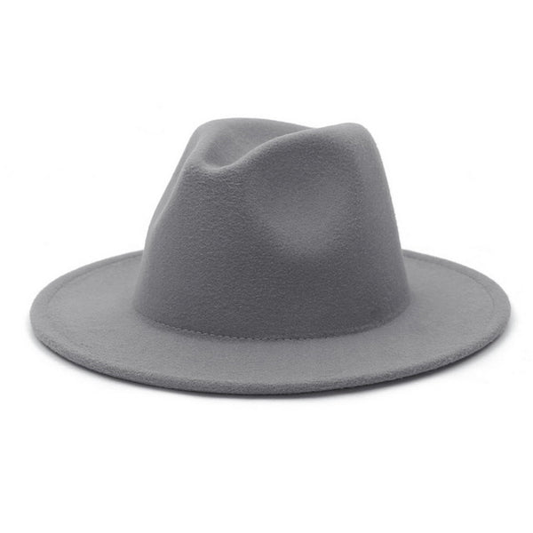 Brim Fedora Hat For Women Solid Color