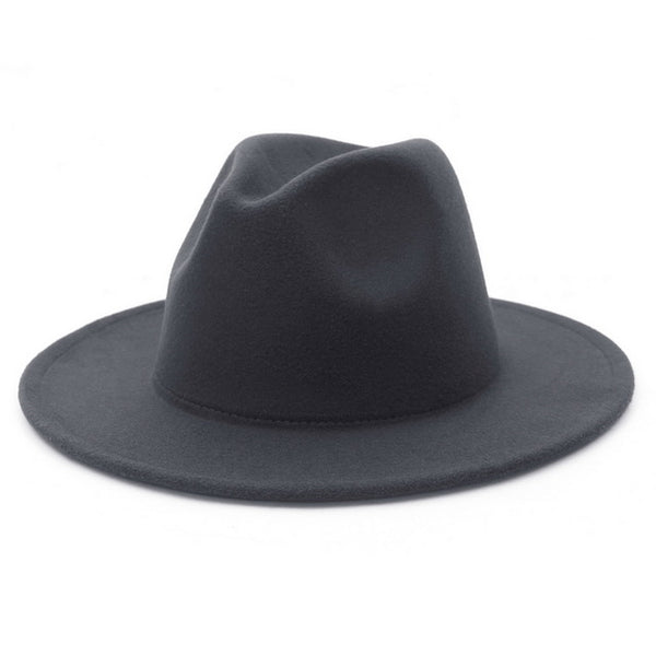 Brim Fedora Hat For Women Solid Color