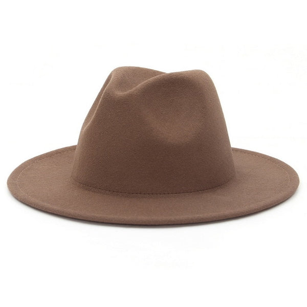 Brim Fedora Hat For Women Solid Color