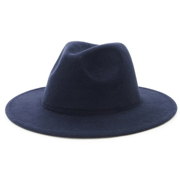 Brim Fedora Hat For Women Solid Color