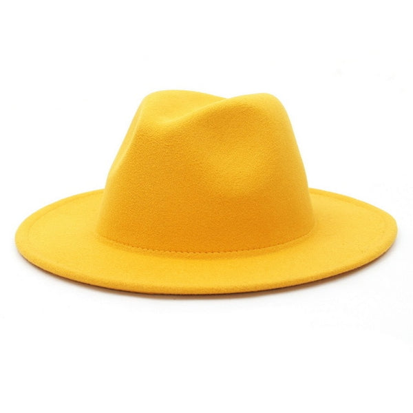 Brim Fedora Hat For Women Solid Color