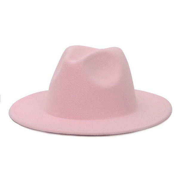 Brim Fedora Hat For Women Solid Color