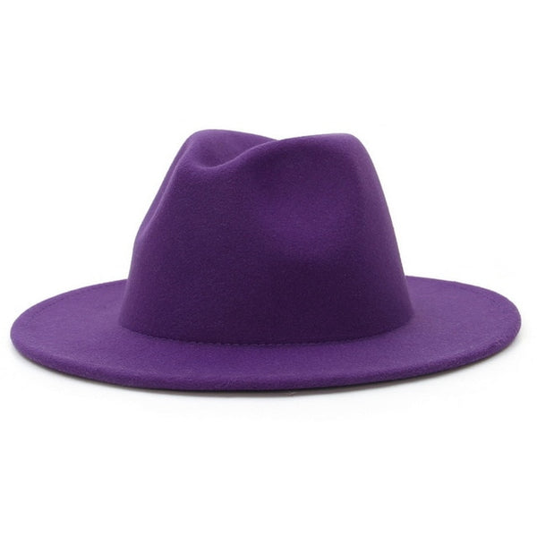 Brim Fedora Hat For Women Solid Color