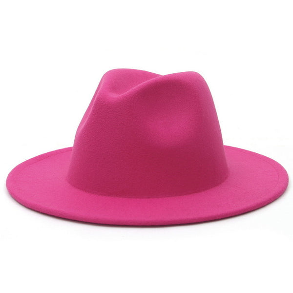 Brim Fedora Hat For Women Solid Color