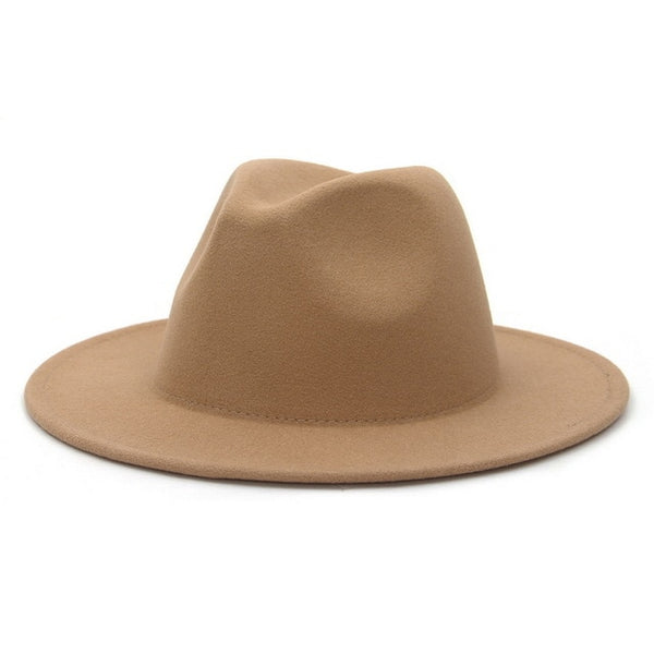 Brim Fedora Hat For Women Solid Color