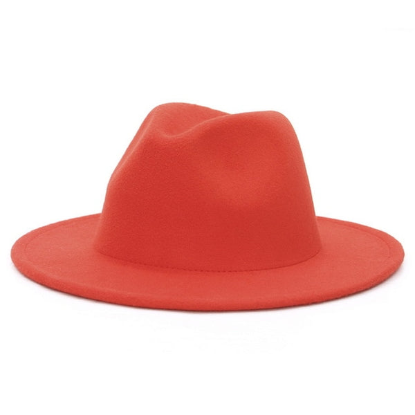 Brim Fedora Hat For Women Solid Color