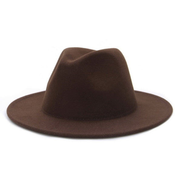 Brim Fedora Hat For Women Solid Color